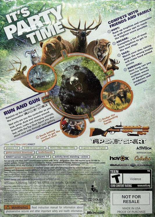
Cabela's Big Game Hunter: Hunting Party | Xbox 360 | back cover 1