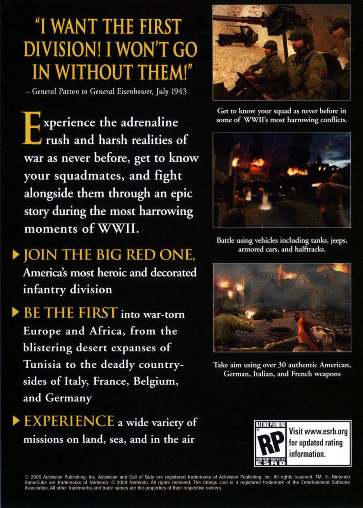 
Call of Duty 2: Big Red One | GameCube | back cover 1
