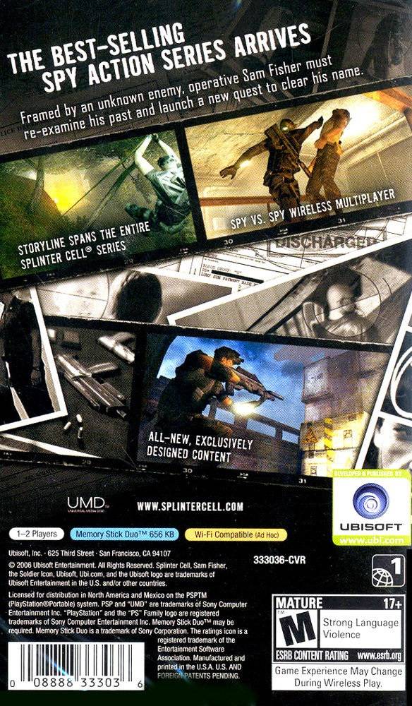
Tom Clancy's Splinter Cell: Essentials | PSP | back cover 1