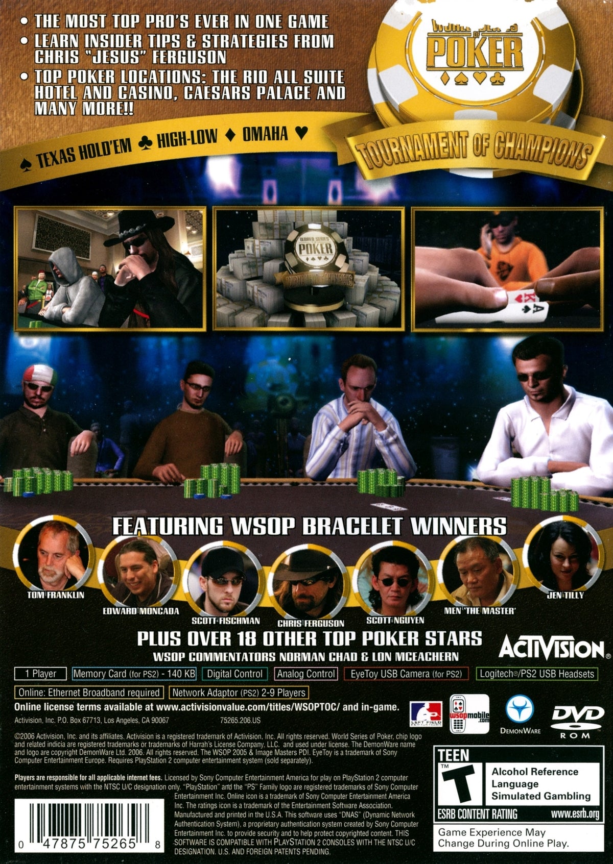 
World Series of Poker: Tournament of Champions | PlayStation 2 | back cover 1