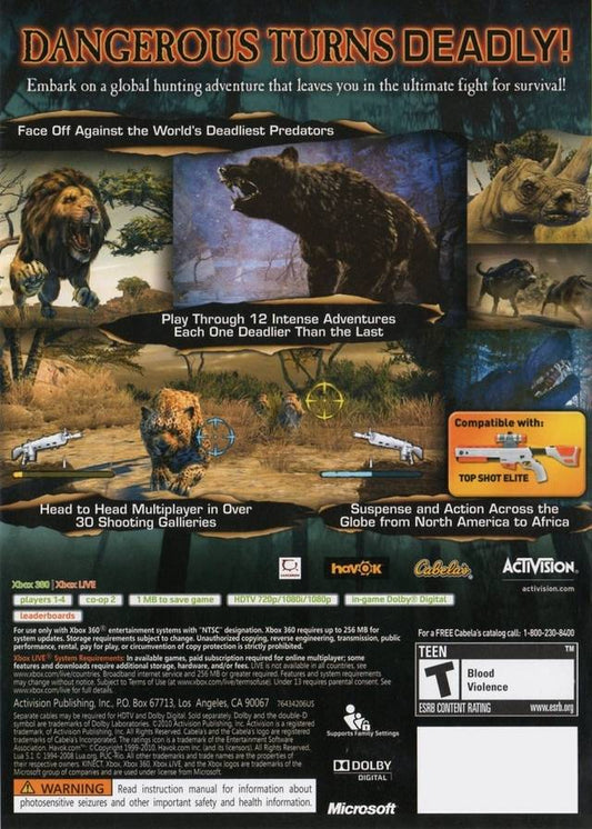 
Cabela's Dangerous Hunts 2011 | Xbox 360 | back cover 1