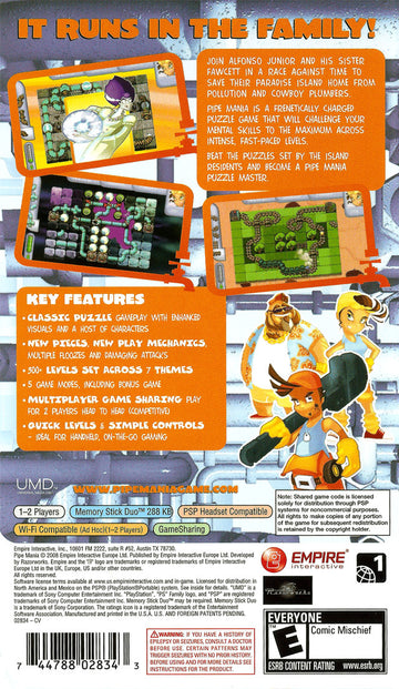 
Pipe Mania | PSP | back cover 1
