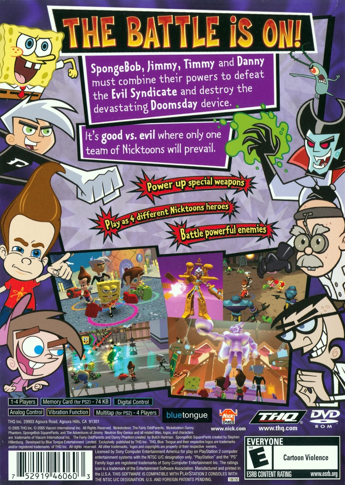 
Nicktoons Unite! | PlayStation 2 | back cover 1