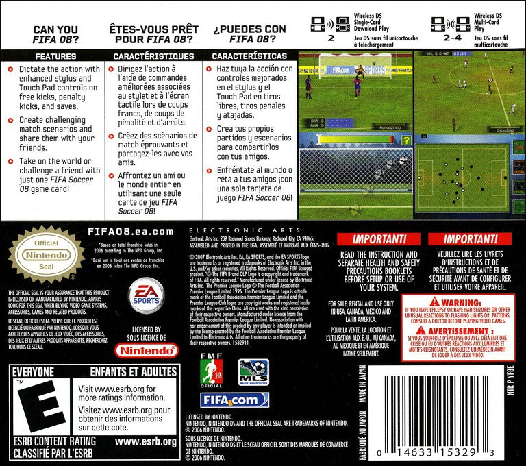 
FIFA Soccer 08 | Nintendo DS | back cover 1
