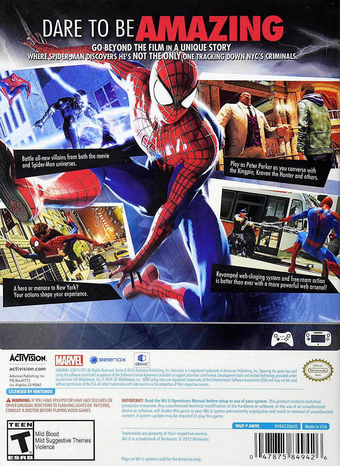 
The Amazing Spider-Man 2 | Wii U | back cover 1