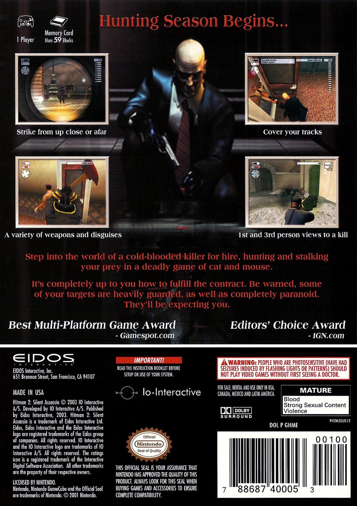 
Hitman 2: Silent Assassin | GameCube | back cover 1