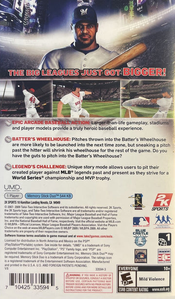 
The Bigs 2 | PSP | back cover 1