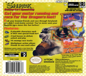 
Shrek: Swamp Kart Speedway | Game Boy Advance | back cover 1