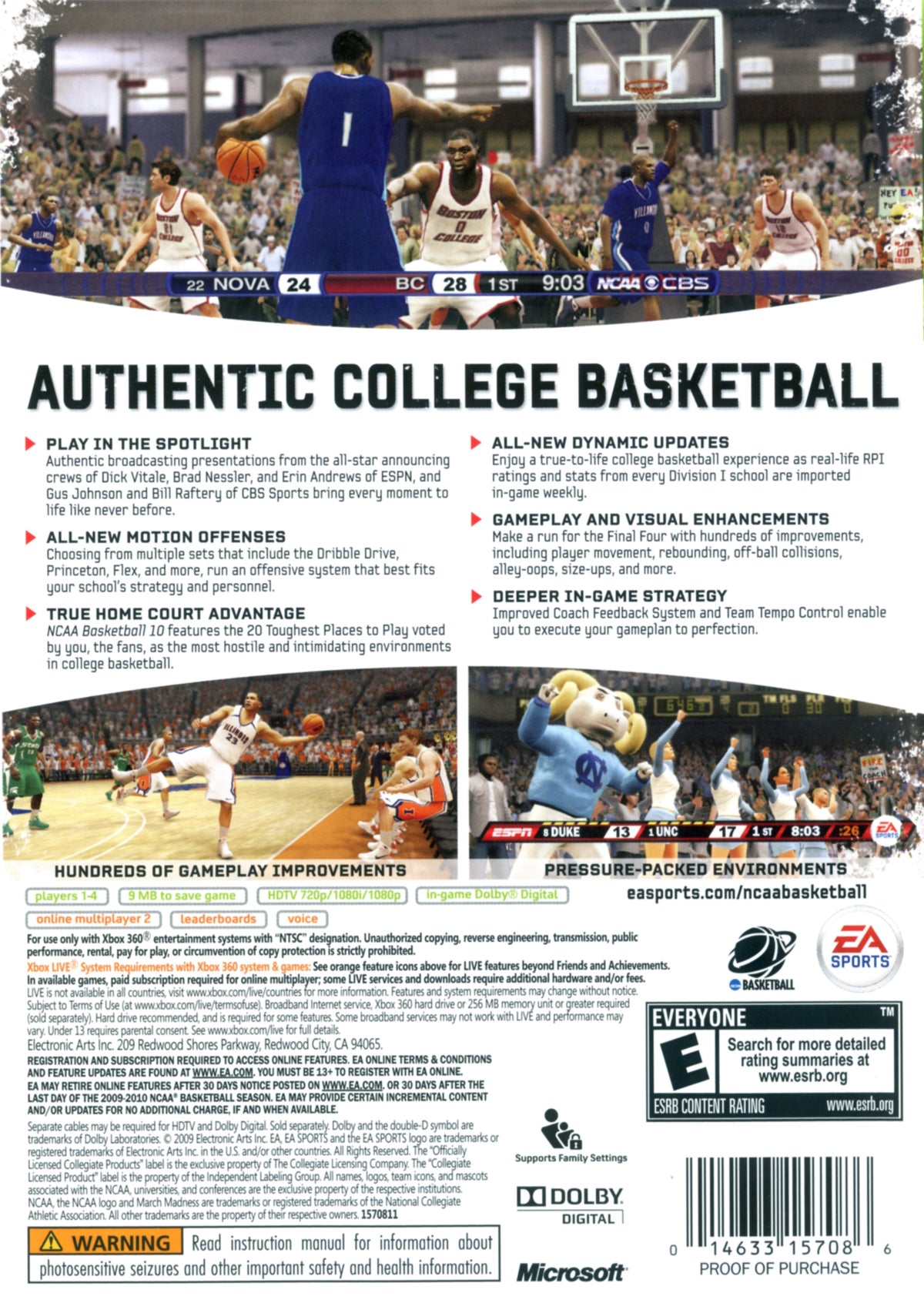 
NCAA Basketball 10 | Xbox 360 | back cover 1 | Region: North America | Source: LaunchBox