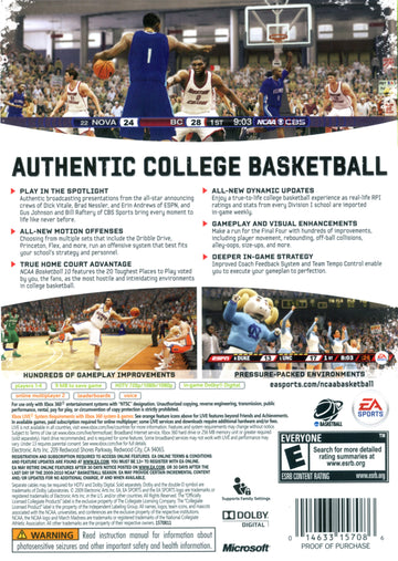 
NCAA Basketball 10 | Xbox 360 | back cover 1 | Region: North America | Source: LaunchBox