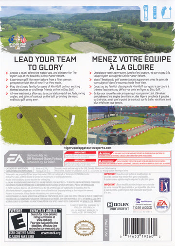 
Tiger Woods PGA Tour 11 | Wii | back cover 1