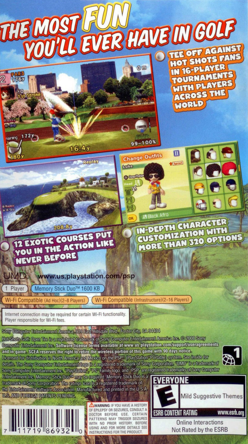 
Hot Shots Golf: Open Tee 2 | PSP | back cover 1