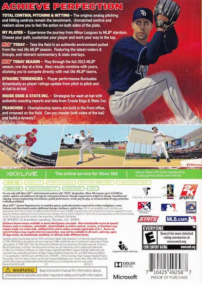 
MLB 2K13 | Xbox 360 | back cover 1 | Region: North America | Source: LaunchBox