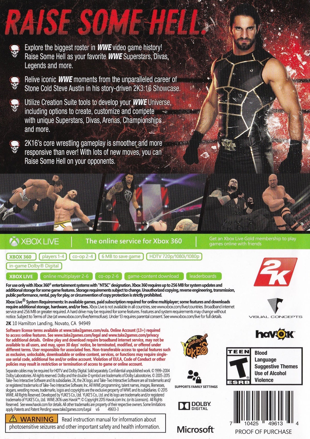 
WWE 2K16 | Xbox 360 | back cover 1 | Region: North America | Source: LaunchBox