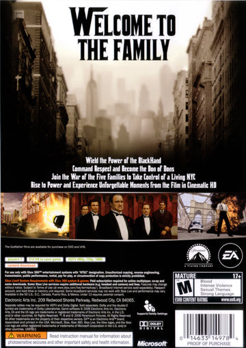 
The Godfather: The Game | Xbox 360 | back cover 1 | Region: North America | Source: LaunchBox