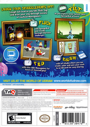 
SpongeBob SquigglePants | Wii | back cover 1