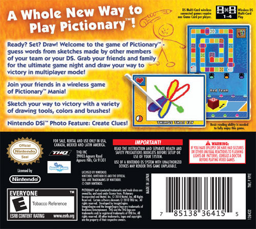 Pictionary | Nintendo DS | back cover 1