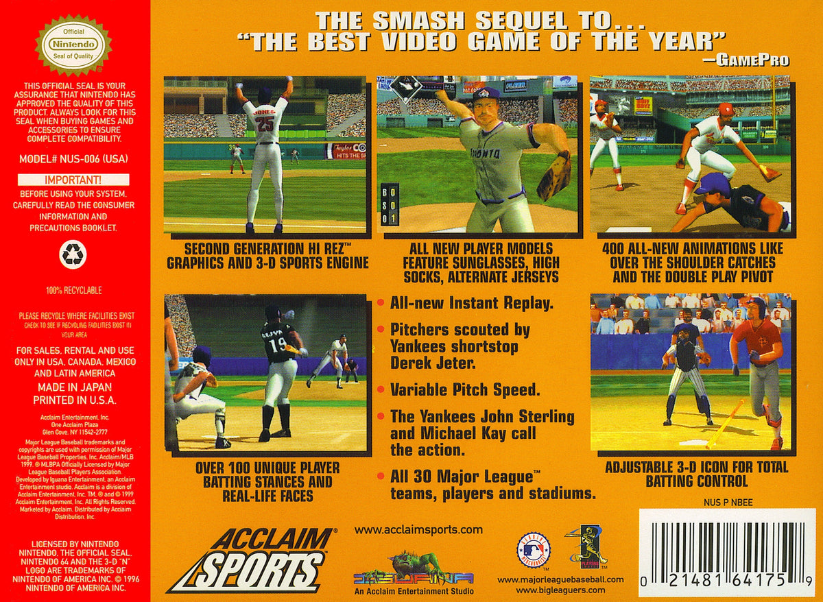 All-Star Baseball 2000 | Nintendo 64 | back cover 1