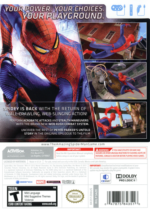 The Amazing Spider-Man | Wii | back cover 1