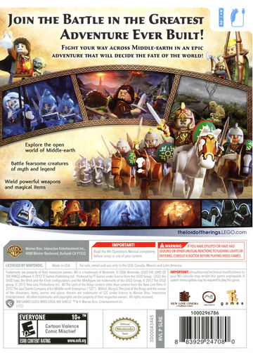 
LEGO The Lord of the Rings | Wii | back cover 1