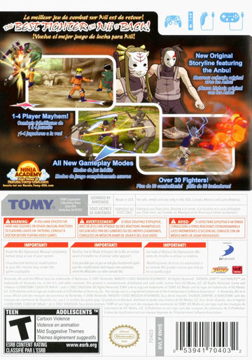 
Naruto: Clash of Ninja Revolution 2 | Wii | back cover 1