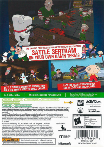 
Family Guy: Back to the Multiverse | Xbox 360 | back cover 1