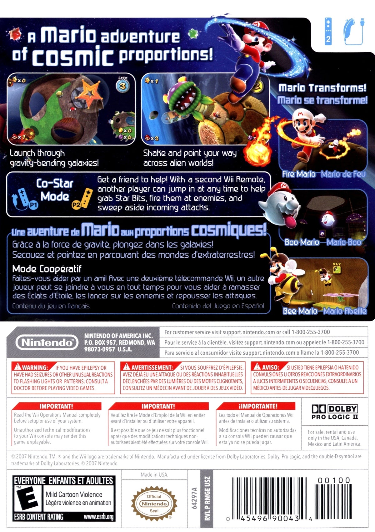 
Super Mario Galaxy | Wii | back cover 1