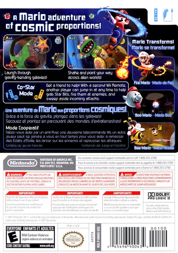 
Super Mario Galaxy | Wii | back cover 1