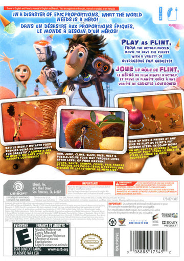 
Cloudy with a Chance of Meatballs | Wii | back cover 1