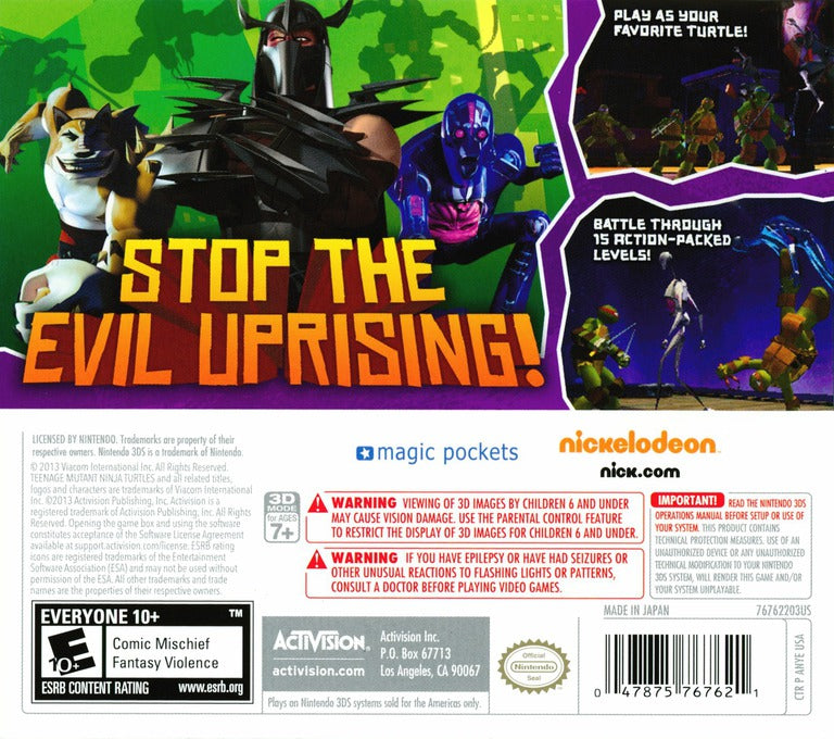 
Teenage Mutant Ninja Turtles | Nintendo 3DS | back cover 1