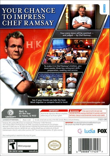 
Hell's Kitchen: The Game | Wii | back cover 1