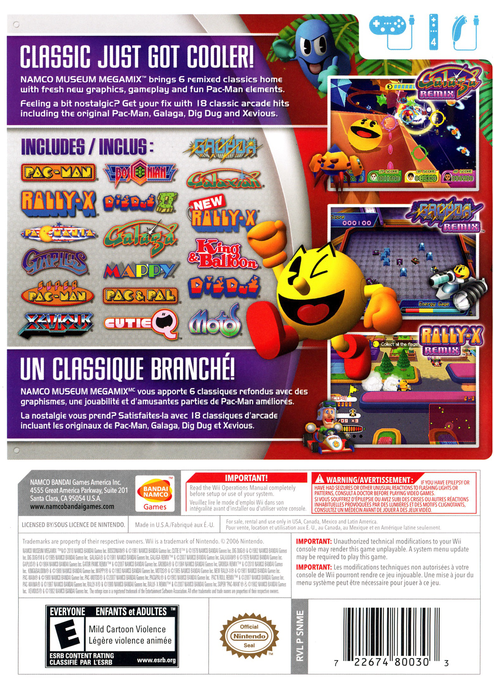 
Namco Museum Megamix | Wii | back cover 1