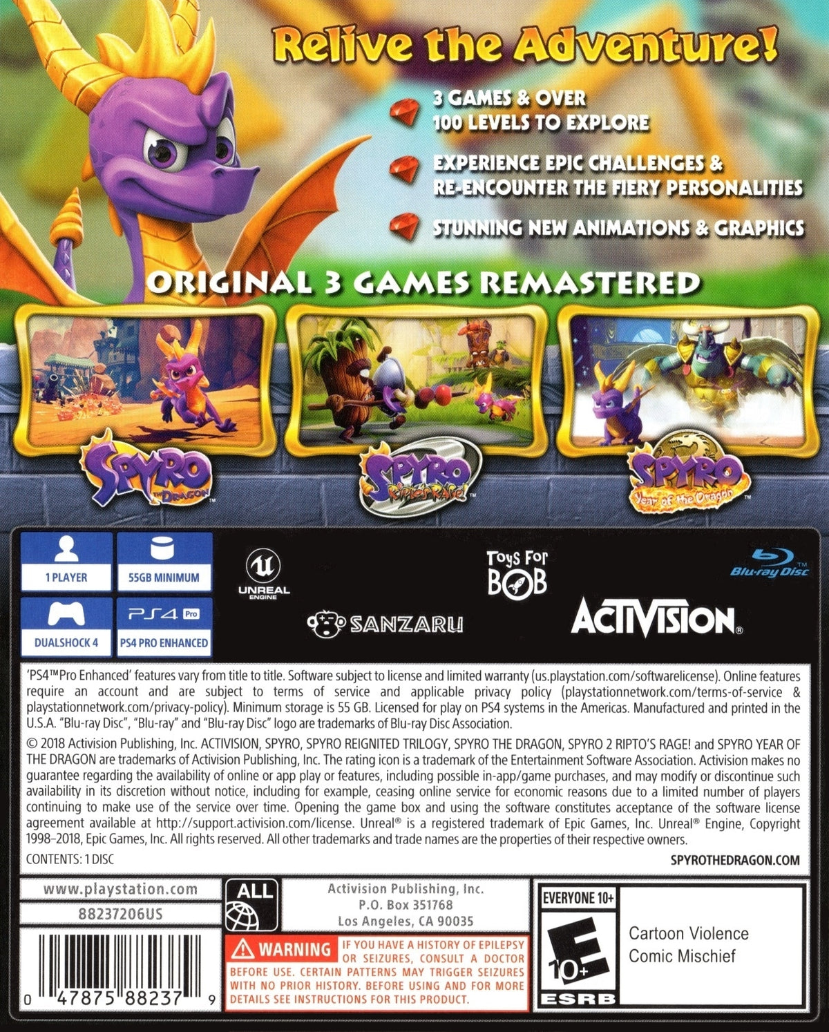 Spyro: Reignited Trilogy | PlayStation 4 | back cover 1