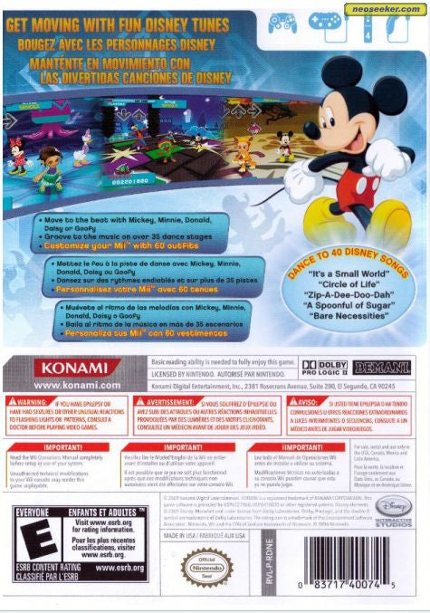 
Dance Dance Revolution: Disney Grooves | Wii | back cover 1