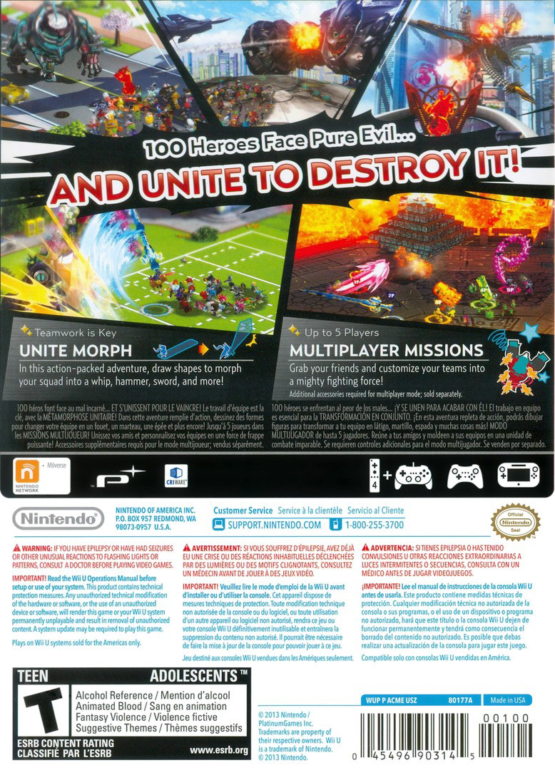 
The Wonderful 101 | Wii U | back cover 1