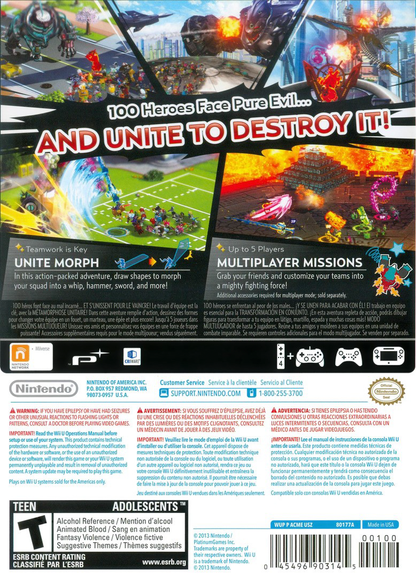 
The Wonderful 101 | Wii U | back cover 1