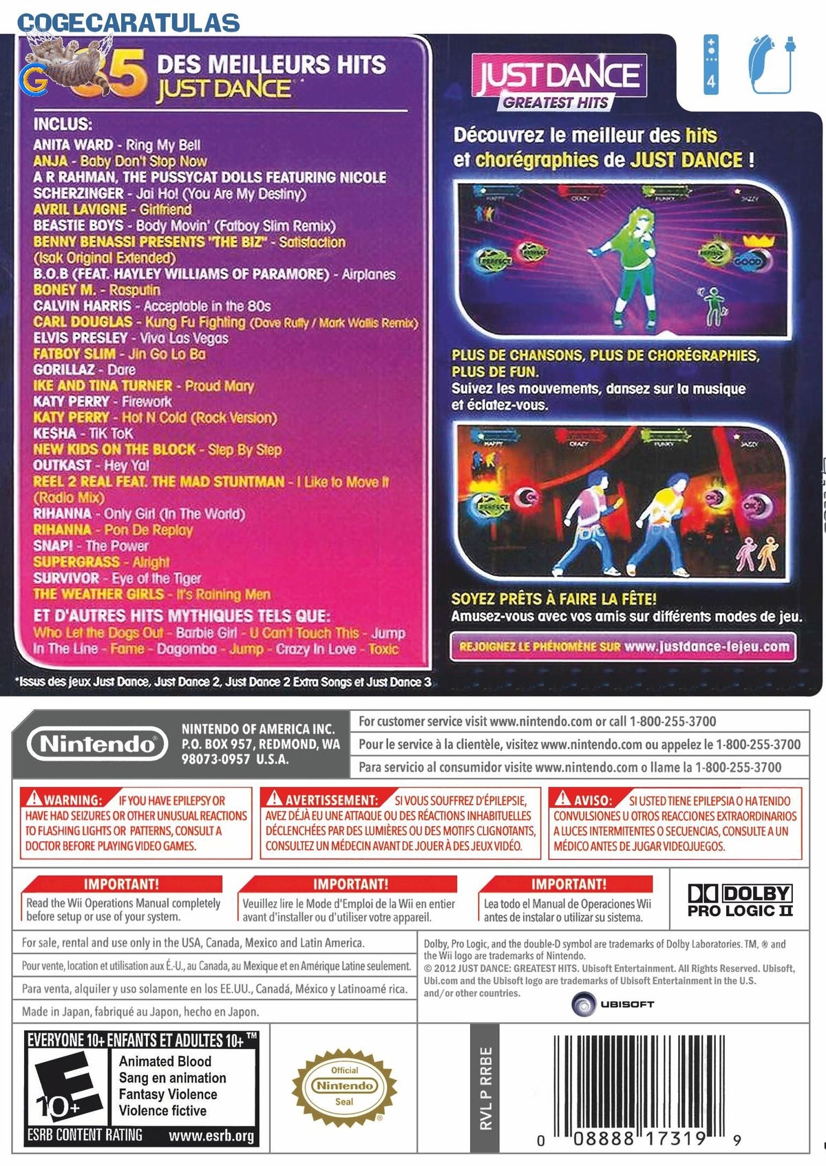 Just Dance: Greatest Hits | Wii | back cover 1