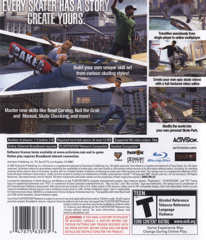 
Tony Hawk's Proving Ground | PlayStation 3 | back cover 1