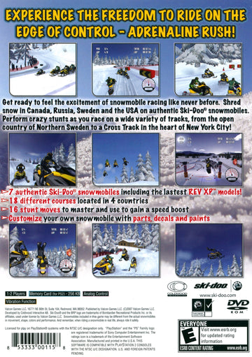 
Ski-Doo Snow X Racing | PlayStation 2 | back cover 1
