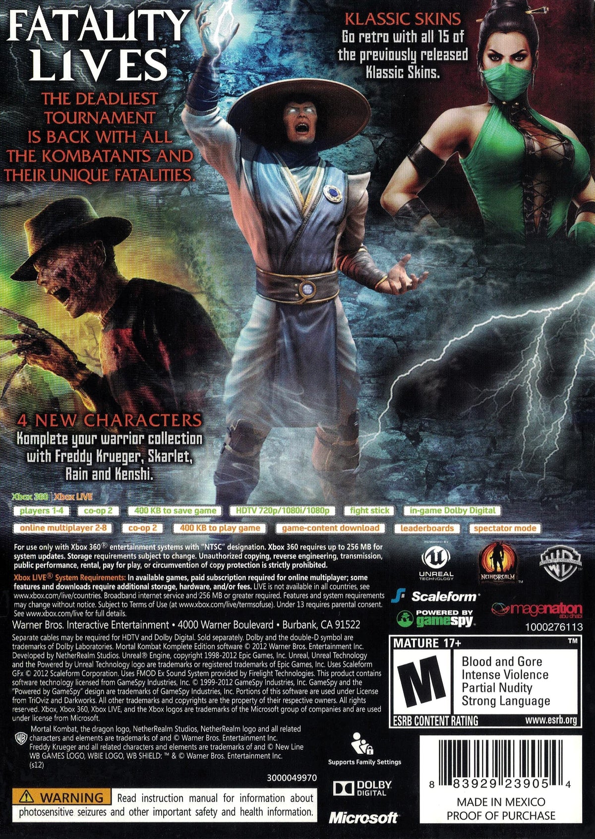 
Mortal Kombat: Komplete Edition | Xbox 360 | back cover 1