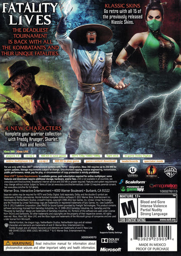 
Mortal Kombat: Komplete Edition | Xbox 360 | back cover 1