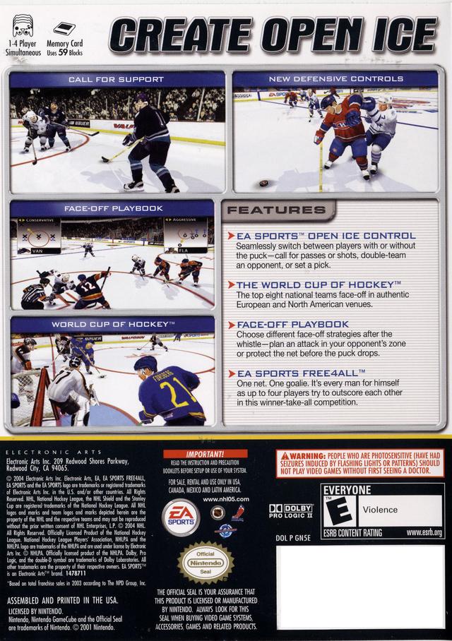 NHL 2005 | GameCube | back cover 1