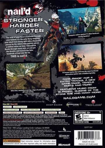 
nail'd | Xbox 360 | back cover 1