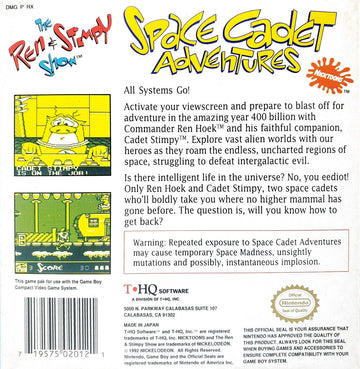 
The Ren & Stimpy Show: Space Cadet Adventures | Game Boy | back cover 1