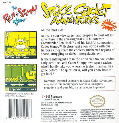 
The Ren & Stimpy Show: Space Cadet Adventures | Game Boy | back cover 1