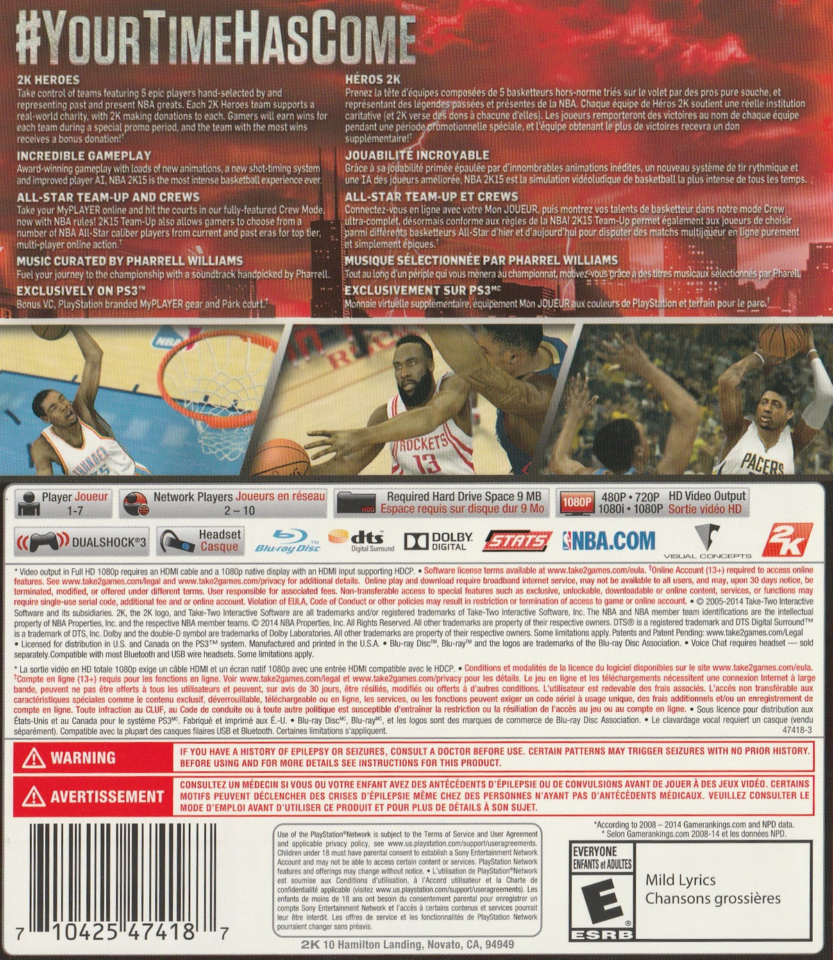 
NBA 2K15 | PlayStation 3 | back cover 1