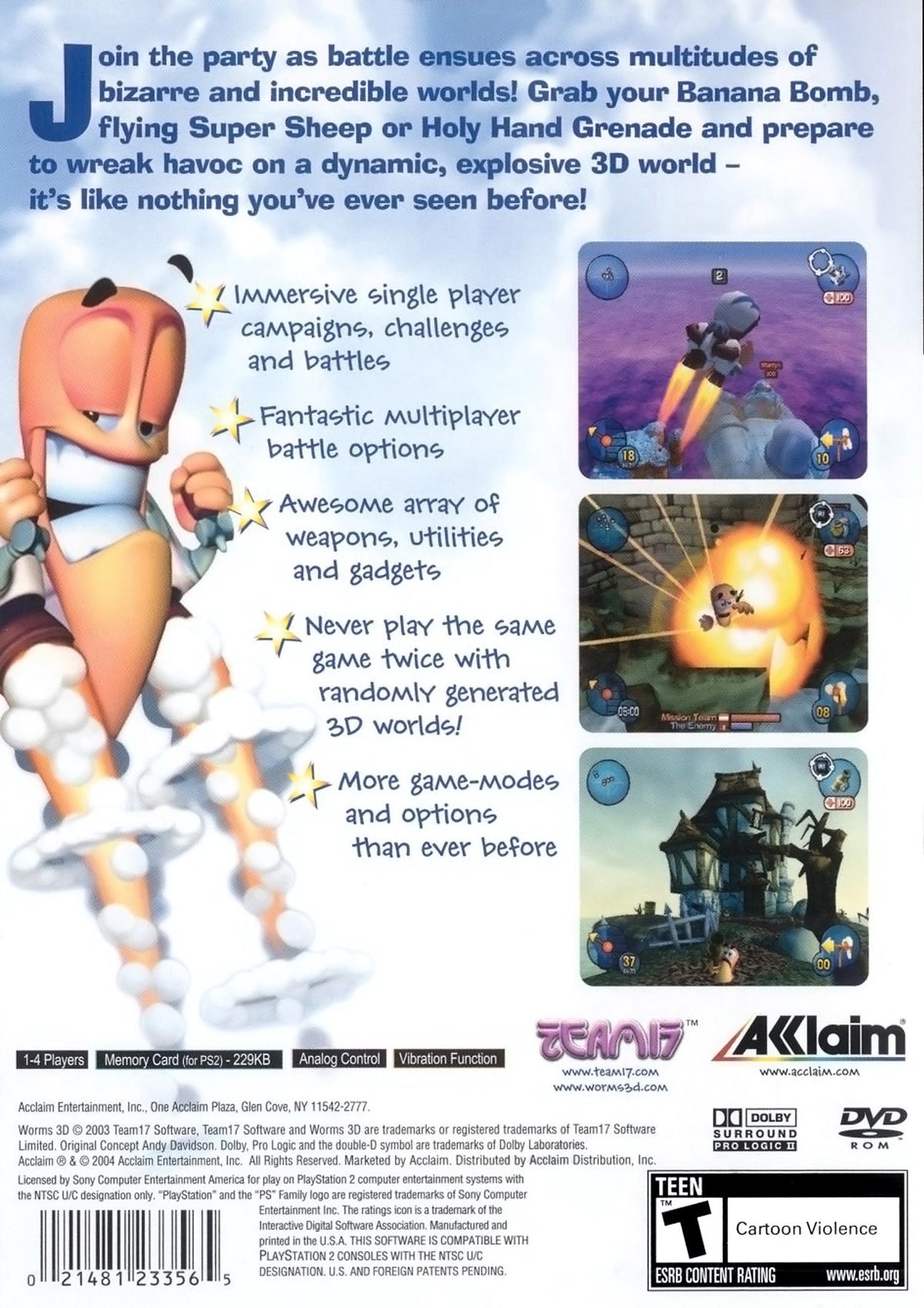 
Worms 3D | PlayStation 2 | back cover 1 | Region: North America | Source: LaunchBox
