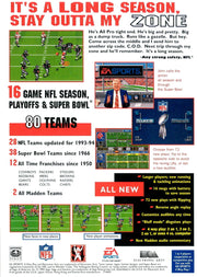 
Madden NFL '94 | Genesis | back cover 1