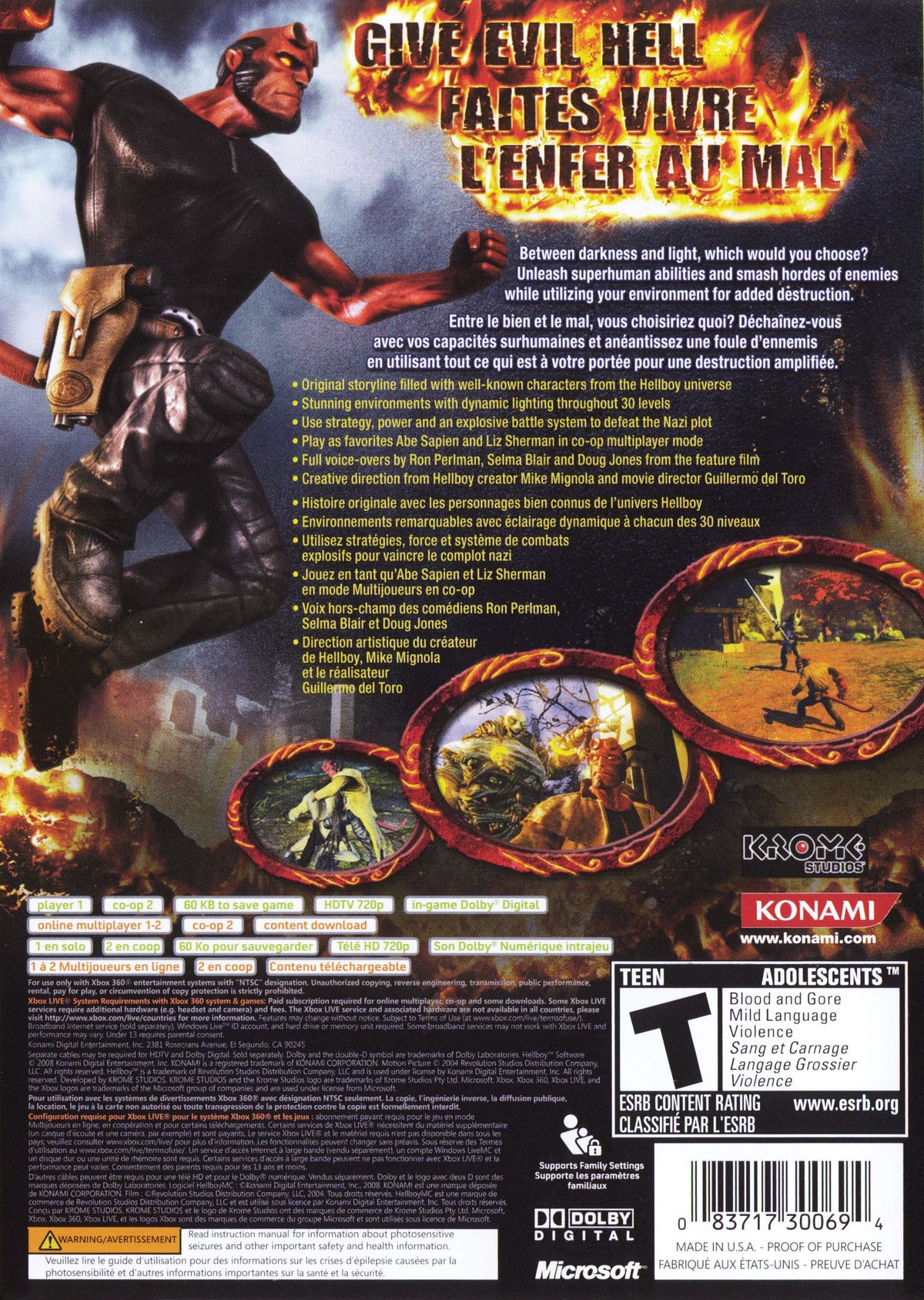 
Hellboy: The Science of Evil | Xbox 360 | back cover 1