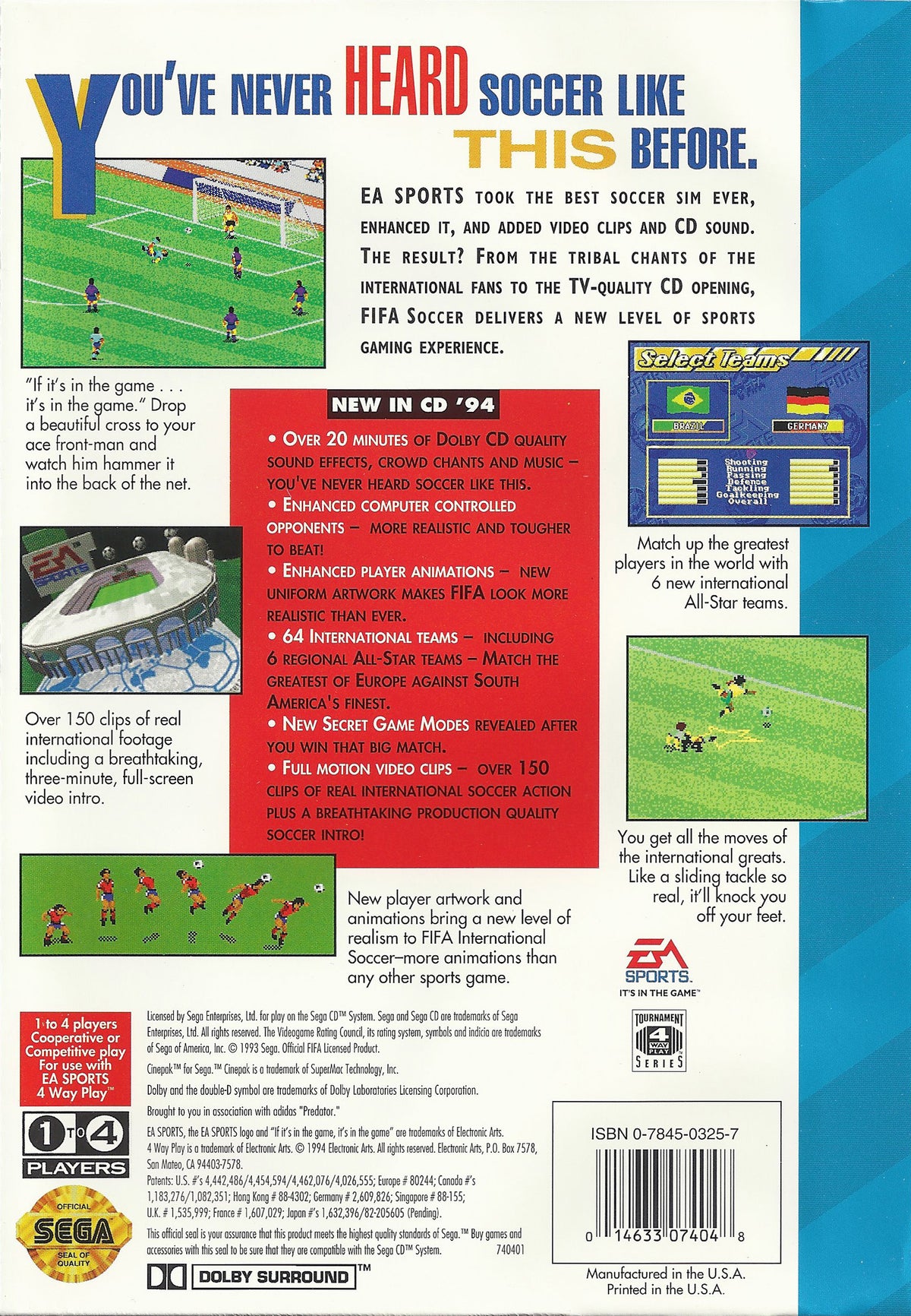 
FIFA International Soccer | SEGA CD | back cover 1
